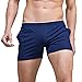 Linemoon Men's Solid Cotton Sleep Bottoms Fashion Navy Simple Active Shorts 29-33 Inches