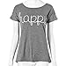 WensLTD Women Gray Loose Happy Printing Short T-Shirt (L)