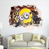 Apex Removable 3d Despicable Me 2 Minions Wall Sticker Decals for Kids Children Bedrooms Decor (60*90cm)