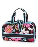 Belvah Quilted Floral 3pc. Cosmetic Tote Bag