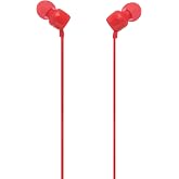 JBL Tune 110E - in-Ear Headphones - Red | JBL Pure Bass sound, 1-button remote with microphone, Tangle-free flat cable