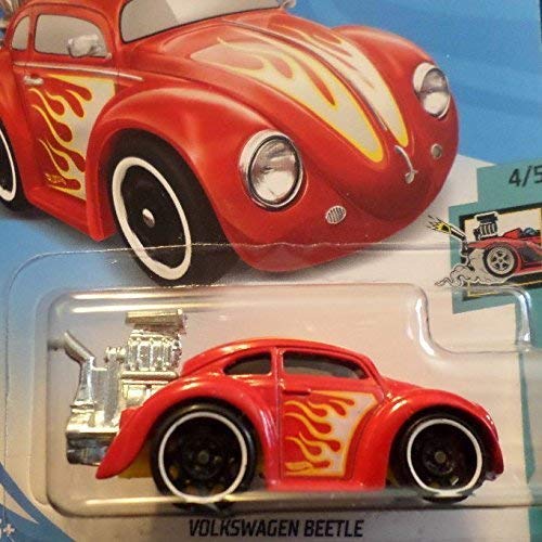 HOT WHEELS RED TOONED SERIES VOLKSWAGEN BEETLE WITH SIDE FLAMES
