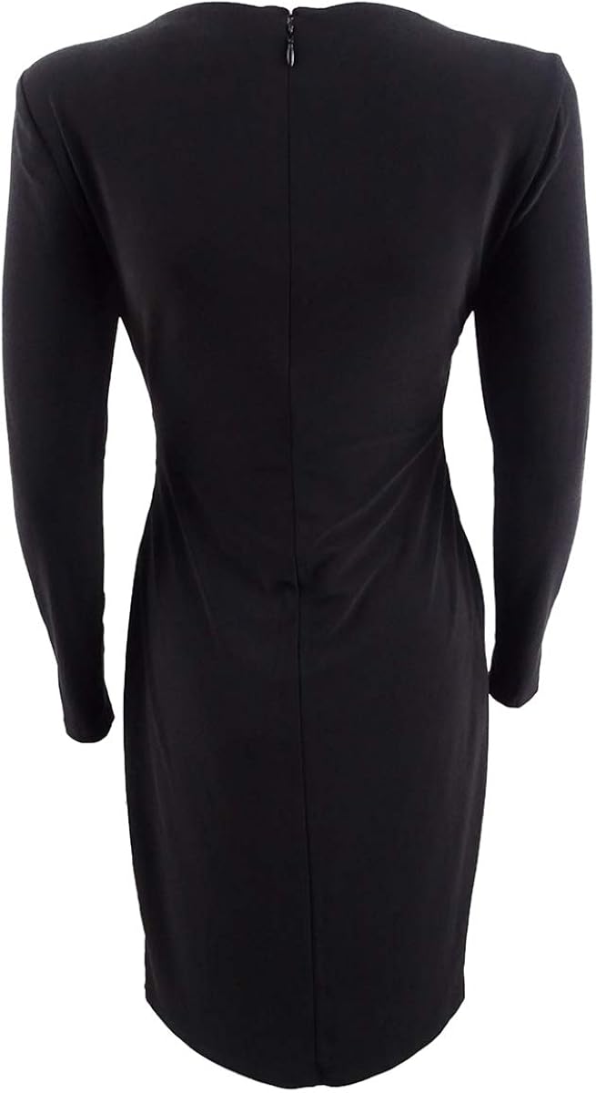 lauren ralph lauren ruched crepe dress