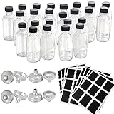 20PCS 2 oz Small Clear Glass Bottles(60ml) with 8