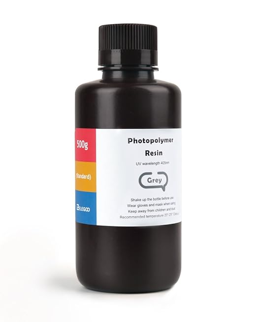 ELEGOO 3D Drucker Rapid Resin UV-gehärtetes Harz 405nm Standard Photopolymer Harz für LCD 3D Printer 500g Grau