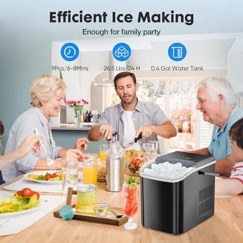 Sweetcrispy Countertop Ice Maker, Portable Ice Machine SelfCleaning