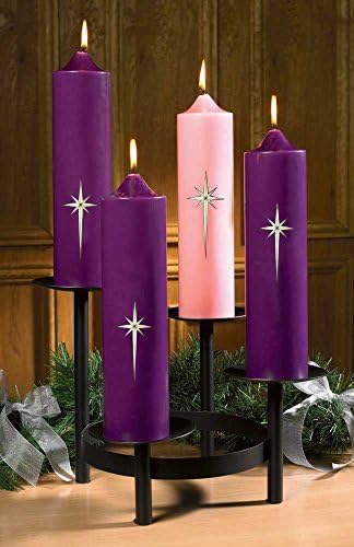 FA DumontStar of Bethlehem Advent Pillar Candle Set with Candle Holder