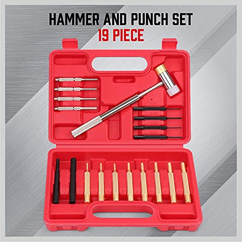 SEDY 22Pieces Roll Pin Punch Set, Roll Pin Starter Punch, Brass, Steel