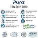Pura Sport 18 oz / 550 ml Stainless Steel Water Bottle with Silicone Sport Flip Cap & Sleeve, Pink Swirl