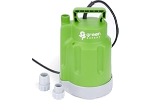 G GREEN EXPERT Green Expert 1/4HP Submersible Sump Pump 25-Foot Power Cord High Flow 1800GPH for Water Removal Household Drainage Utility Pump Easy to Use in Pools Hot Tub Flooded House Suit to Garden Hose