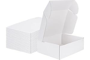 MEBRUDY 12x9x4 Shipping Boxes, 20 Pack White Literature Mailer Corrugated Cardboard Box for Small Business Mailing Packaging