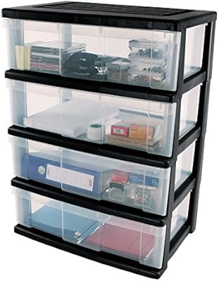 Amazon Com Iris Ohyama Wide Chest Wc N604 4 Drawer Storage Tower