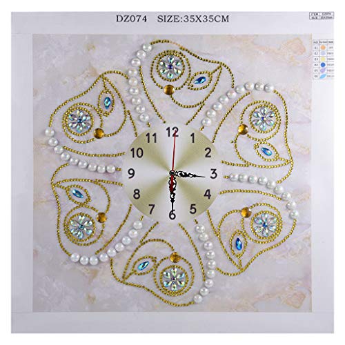 Auwer Embroidery Painting Kits,5D Special Diamond-Shaped Embroidery Wall Clock DIY Painting Diamond Cross Stitc,Mosaic Making Supplies,Multicolor,2019