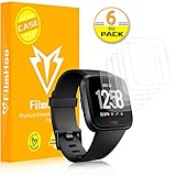 [6-Pack]Fitbit Versa Screen Protector (Not Glass), FilmHoo LiQuidSkin Full Coverage Screen Protector for Fitbit Versa Smartwatch (Case Friendly) HD Clear Anti-Bubble Film