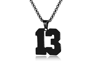 HSWYFCJY 18K Gold Number Necklace for Men,Stainless Steel Athletes Number Chain Charm Pendant Personalized Sports Jewelry for Boy Basketball Baseball Football Ice Hockey