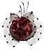 Coolwife Womens Fascinator Veil Flower Cocktail Tea Party Headwear (Coffee)