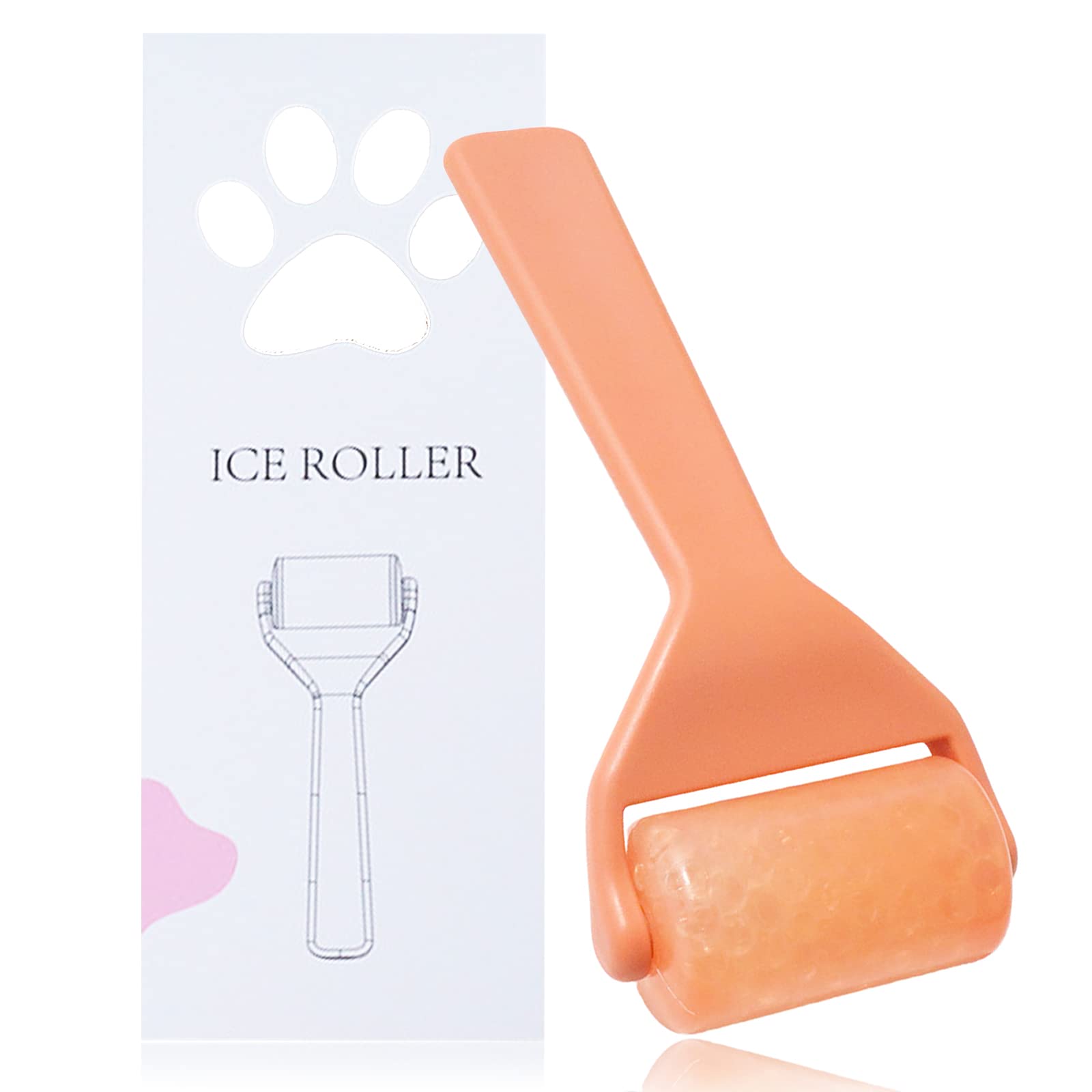 Ice Roller for Face and Eyes, Face Icer Facial Ice Roller Massager Tool for Reduce Puffiness Migraine Relief Brightening Cooling Tightening Reduce Wrinkles Redness Skin Care (-Orange-)