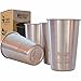 Healthy Human 4 Pack 16oz/475ml Stainless Steel Cups - Ideal Beer Pints, Iced Tea Tumblers, Wine & Water Mugs, Camping Cup - Bar Set. - Classic Style