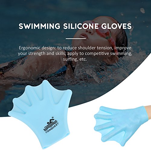 Echeer Swimming Silicone Gloves, Kids Silicone Webbed Swim Gloves No Fading Children Aquatic Fitness Water Resistance Training Gloves