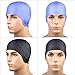 Dimples Excel Silicone Long Hair Swim Cap with Ear Pocket (2 Pack)