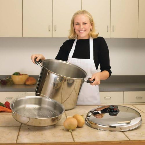 Precise Heat™ 30qt 12-Element "Waterless" Stockpot with Steamer Basket Home Kitchen Furniture Decor