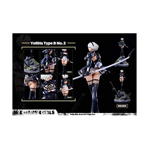 LBXKE Nier: Automatische Yorha No.2 Typ B 1/4 Skala Limited Version Figur Mit Doppelkopfskulptur Und Austauschbarer… – Bild 3