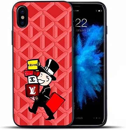 Fashion Luxury Cell Phone Case for iPhone X/XS Monopoly (ShoppingMonopolyRed)