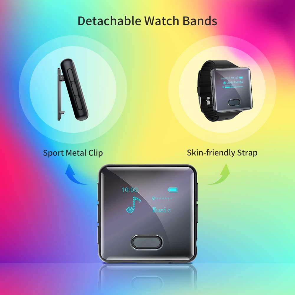 Wiwoo 16GB Bluetooth MP3 Player with Clip for Running, Sports Watch MP3