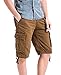 MorryOddy Men's Cotton Loose Fit Multi Pocket Cargo Shorts Coffee 38