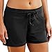 HOLYSNOW Women Swimwear Brord Shorts Women Swim Trunks with Liner Shorts Black S