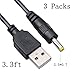 SN-RIGGOR 3-Pack 3.3ft USB to DC 2.5 x 0.7mm Power Jack Charging Cable DC Barrel Jack Power Cable USB to 2.5mm x 0.7mm Barrel Power Adapter dc to USB Converter USB to dc Power Cable USB to DC