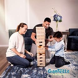 Giant Tumbling Timber Toy - 60 Jumbo Wooden Blocks