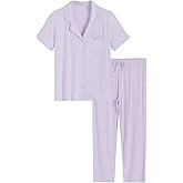 Latuza Women's Petite Pajamas Set Short Sleeve Petite Size Pants