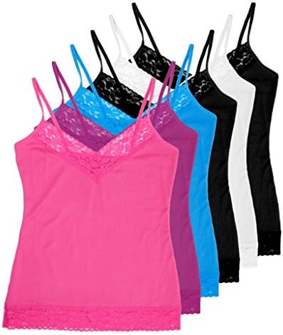 Women's 6-pack Lace Fitted Camisoles #093 - S