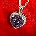 Vesil Purple AAA Cubic Zirconia Heart Pendant Necklace for Women Necklaces Gifts for Her