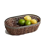 Woodard & Charles Abaca Metal Trim Oval Basket, 13-Inch