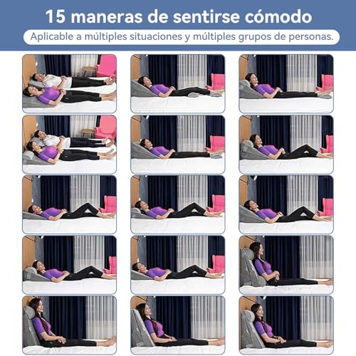Unicame Conjunto de 4 Almohadas Ortopédicas en Cuña para Cama,Almohada de Cuña para Dormi Recuperación Postoperatoria,Mitigación de Reflujo Ácido y Gastroesofágico (Espuma de Poliuretano, 4)