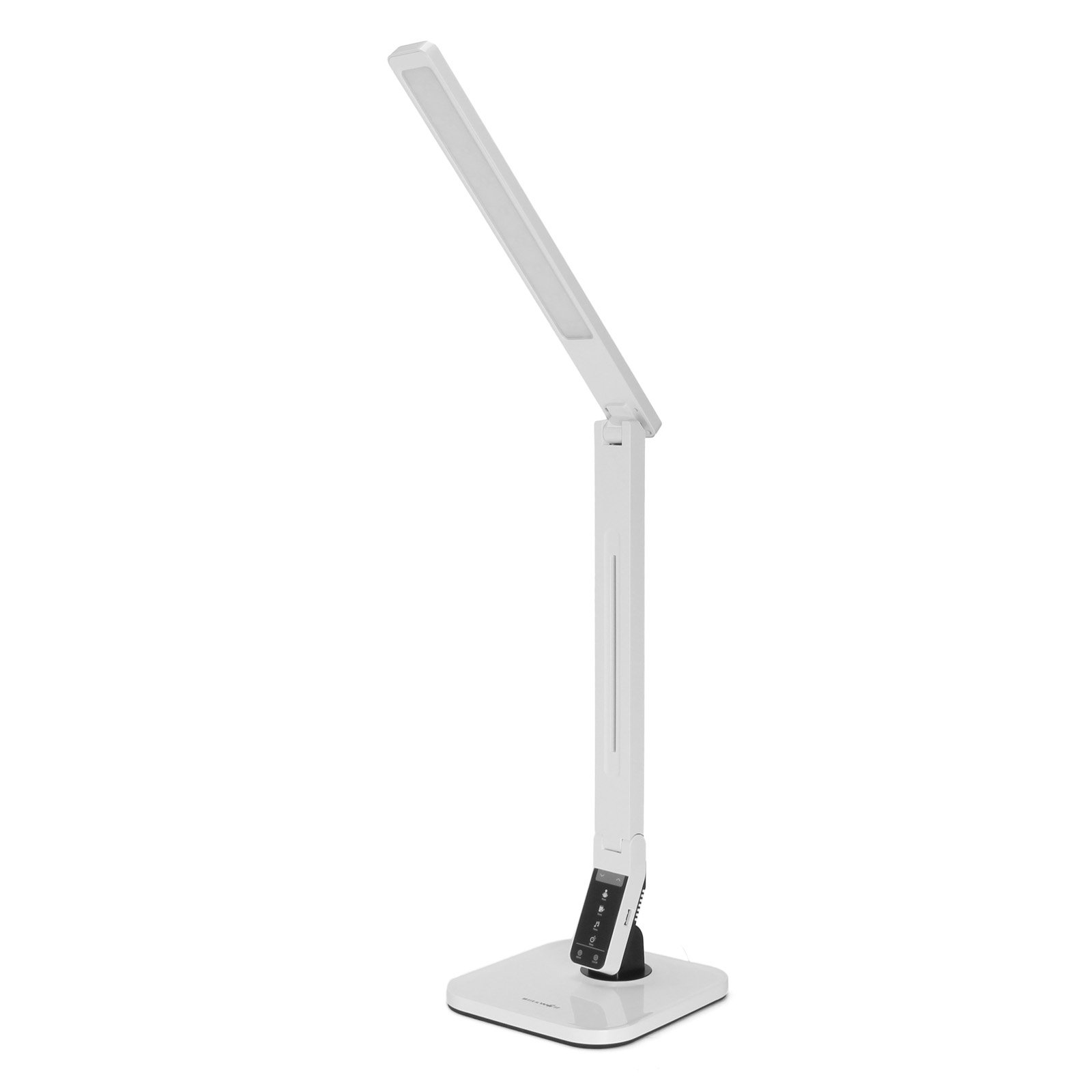Lámpara de Escritorio LED, BlitzWolf Lámpara de Mesa con 27 Bombillas 4 Modos de Luz, Panel Plegable con Control Táctil,Cuidado de Los Ojos, + 5V/1.5A Puerto USB de Carga para Dormitorio,Lectura(Blanco)