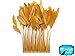 Moonlight Feather | 1 Dozen - Golden Yellow Stripped Rooster Coque Tail Feathers Craft Costume Supply