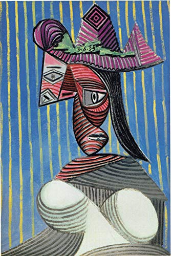 Frau Mit Hut Gemälde Picasso P6279 A0 Poster Pablo Picasso Büste einer Frau mit gestreiftem Hut 03
