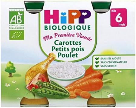 Hipp Pots Carottes Petit Pois Poulet Bio Amazon Es Bebe