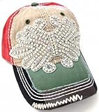 Womens Orange & Green Multi Colored Rhinestone Baseball Cap