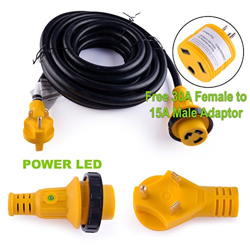 LeisureCords 25' Power / Extension Cord with 30 AMP Male Standard/30 AMP Female Locking Adapter - Thumbnail 5