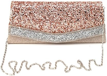 Timberlark Stylish Lady Bling Handbag Evening,Party Bag Wedding Wallet Purse Shoulder Bag (Rose Gold)
