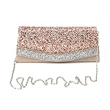 Timberlark Stylish Lady Bling Handbag Evening,Party Bag Wedding Wallet Purse Shoulder Bag (Rose Gold)