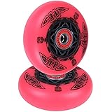 AOWISH Ripstik Wheels [2-Pack] 76mm Ripstick Wheels 90A Razor Ripsurf Caster Board Replacement Wheel with Pre-Installed Bearings ABEC 9 (Red)