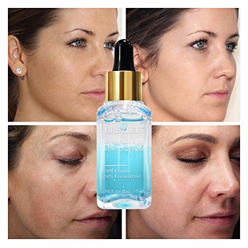 Hyaluronic Acid Moisturizer Oil, BREYLEE Moisturizing Face Oil Hydrating Face Serum Organic Facial Serum With Vitamin E and Vitamin B5 for Skin Care and Hair Care (17ml, 0.6fl Oz)