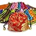kilofly 24 pc Chinese Silk Brocade Drawstring Jewelry Bag Gift Pouch Value Set
