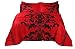 A Nice Night Paisley Black Flower Comforter Set Bed-in-a-Bag,Queen (Red) primary