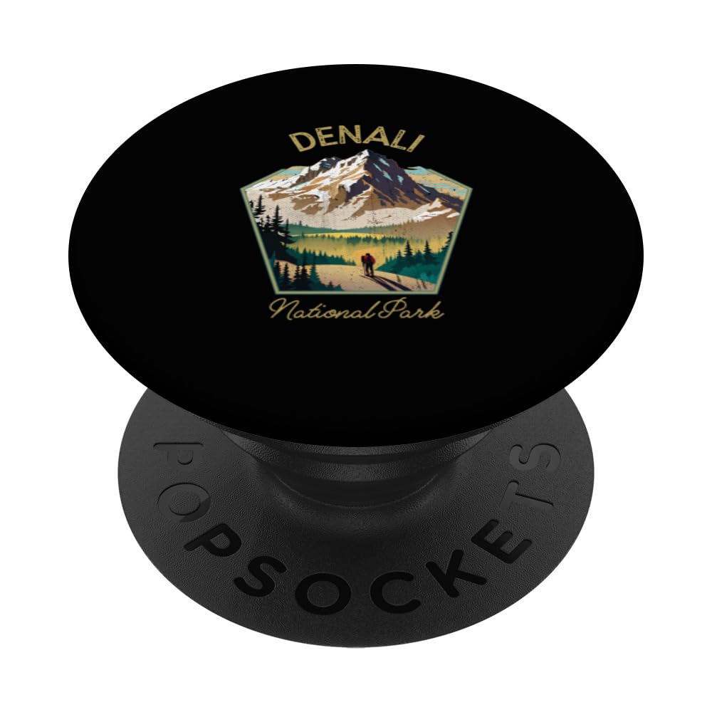 Denali National Park Retro Clothing - Souvenir PopSockets Swappable PopGrip